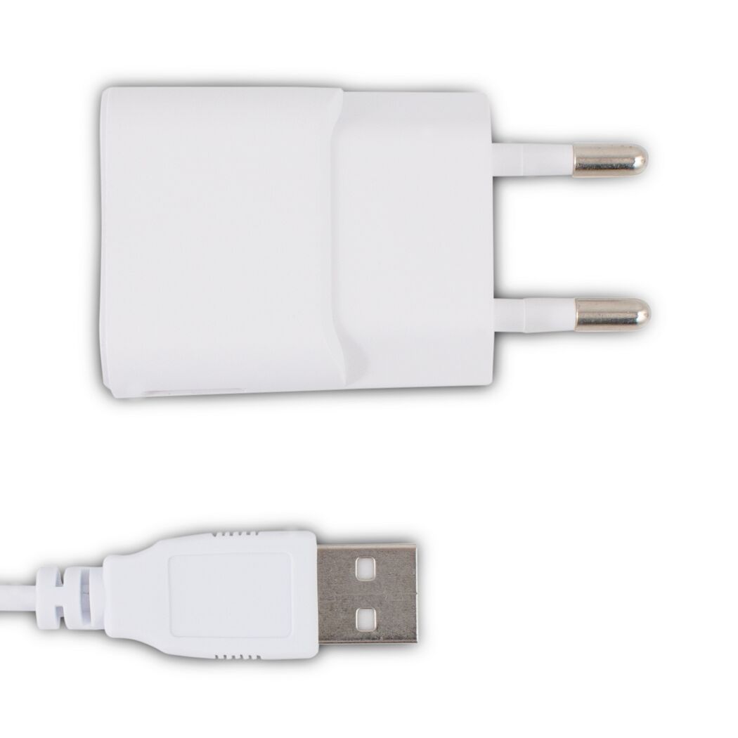 Weißes USB-Ladegerät mit Kabel