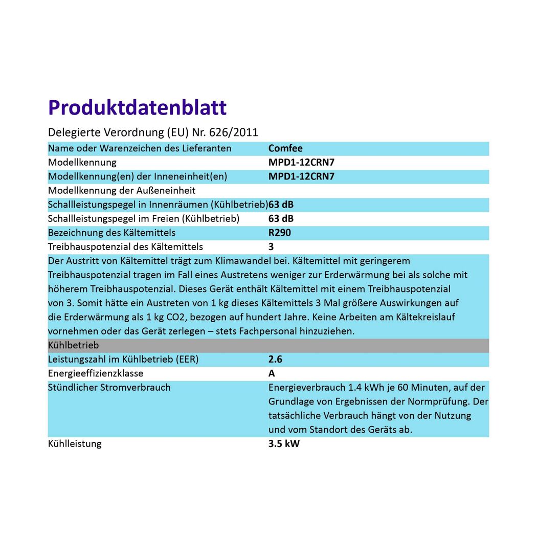 Klimagerät 'MPD1-12CRN7' 12000 BTU