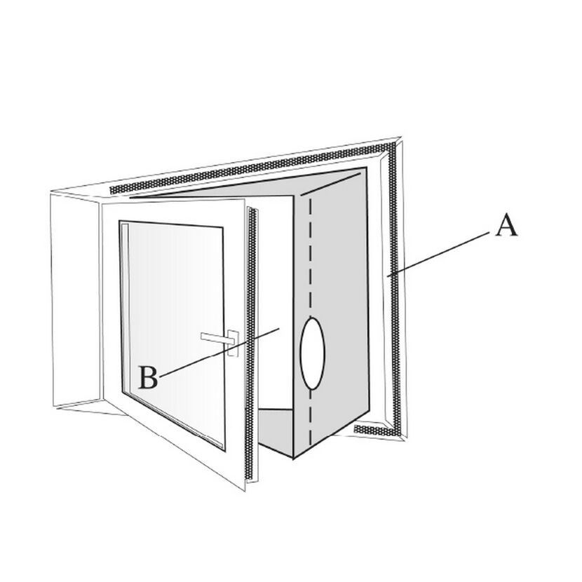Fensterabdichtung 'Air-Block Klima-Sail 450 XXL' 450 x 39 cm