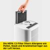 Person wechselt HEPA 13-Filter eines Luftreinigers