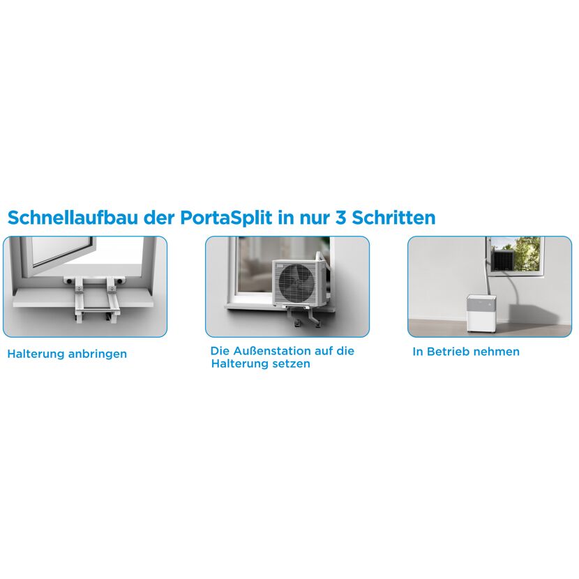 Schnellaufbau der PortaSplit Klimaanlage