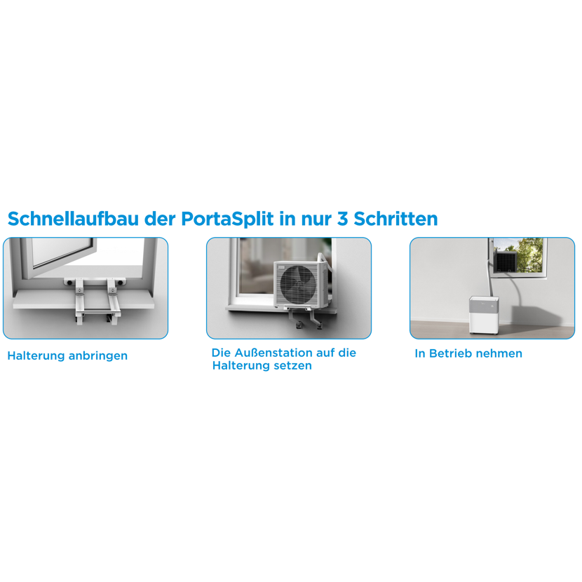 Schnellaufbau der PortaSplit Klimaanlage