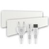 Zwei weiße Schimmel Dry-Sets mit Kabeln