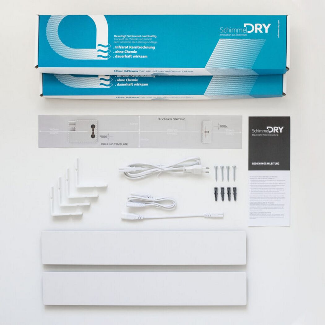 Schimmel DRY Set mit Anleitung, Schrauben und Dübeln