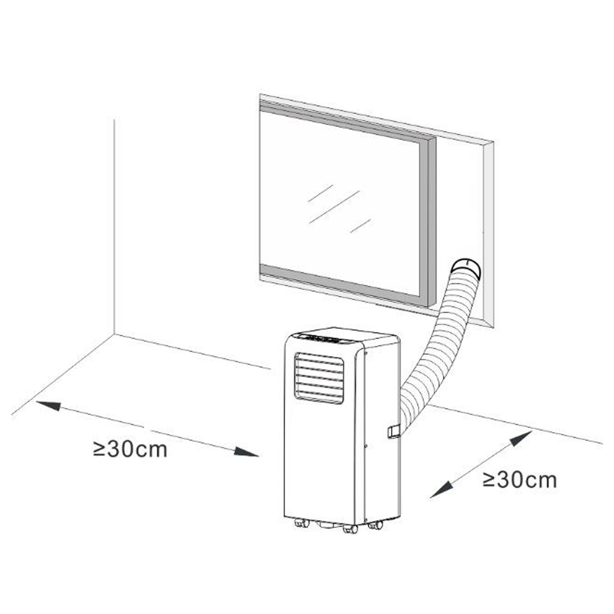 Smartes mobiles Klimagerät 'PAC-127277' 7000 BTU WiFi, kompatibel mit Google