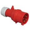 Roter CEE-Stecker mit fünf Polen