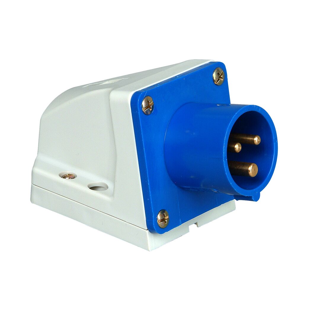 Blauer Caravan-Wandstecker, 3-polig, 16 A