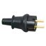 Schwarzer Schuko-Stecker mit Knickschutz