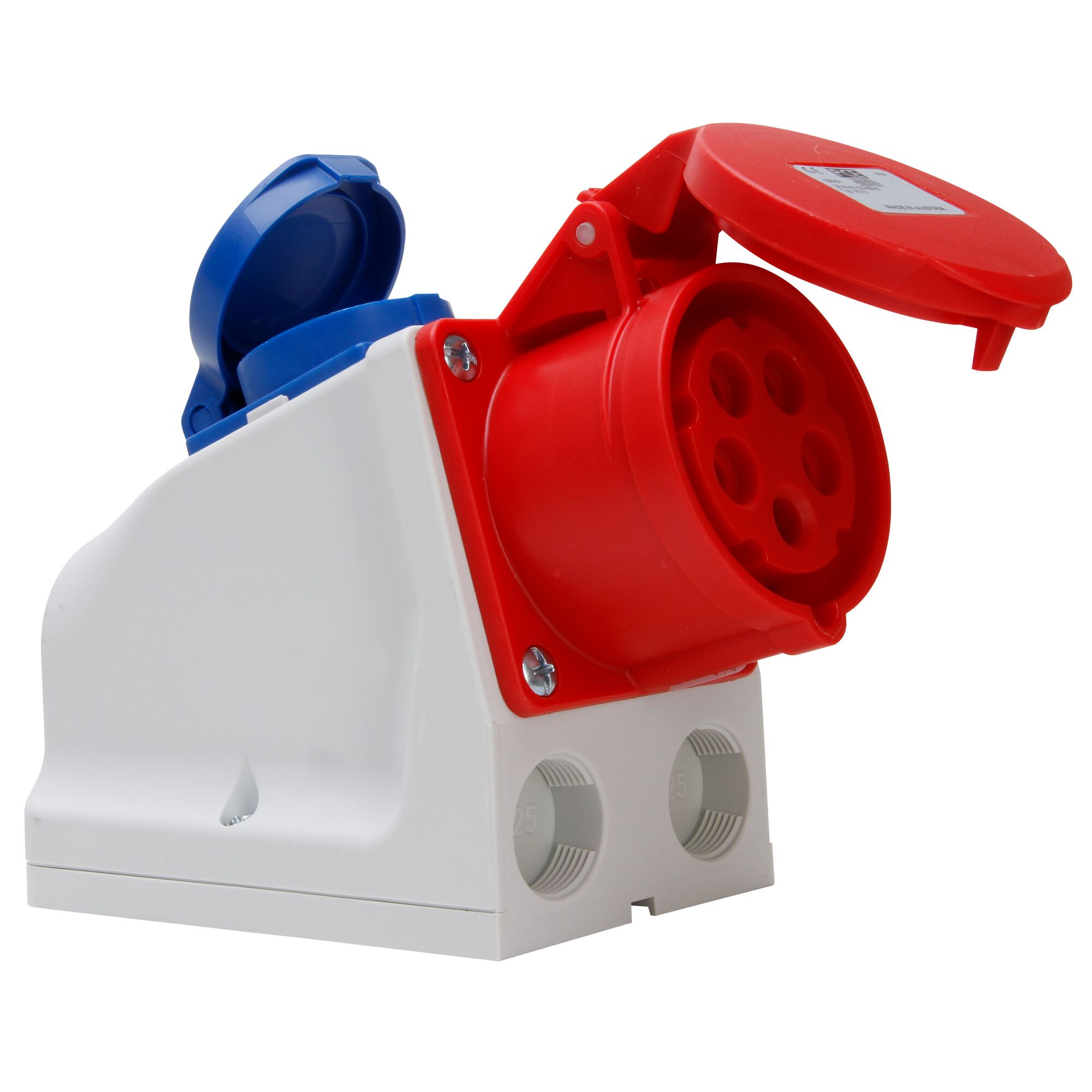 CEE-Kombi-Wandsteckdose, 5-polig, 16 A