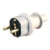 Weißer Schuko-Stecker mit Knickschutz