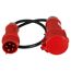 Rotes CEE-Adapterkabel mit Stecker und Kupplung