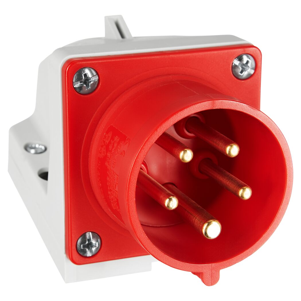Roter CEE-Wandstecker 5-polig 16A 400V