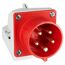 Roter CEE-Wandstecker 5-polig 16A 400V