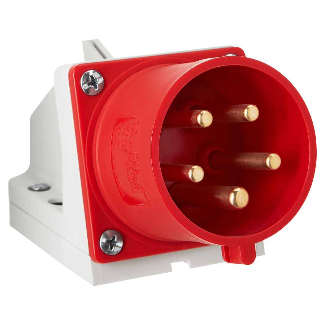 Roter CEE-Wandstecker 5-polig 32A 400V