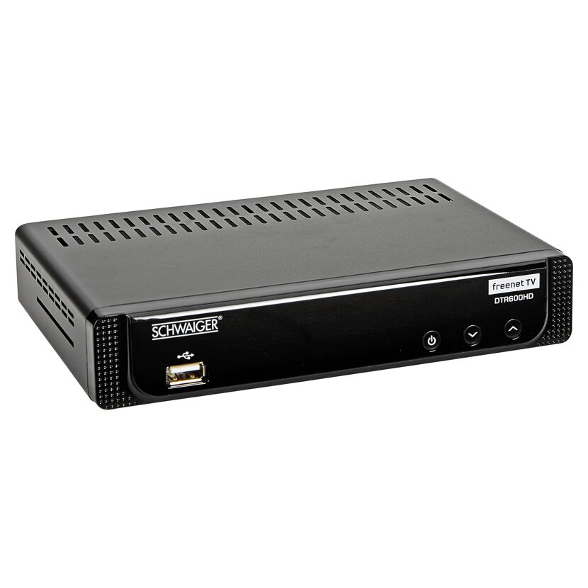 Schwarzer DVB-T2 Receiver DTR600HD von SCHWAIGER