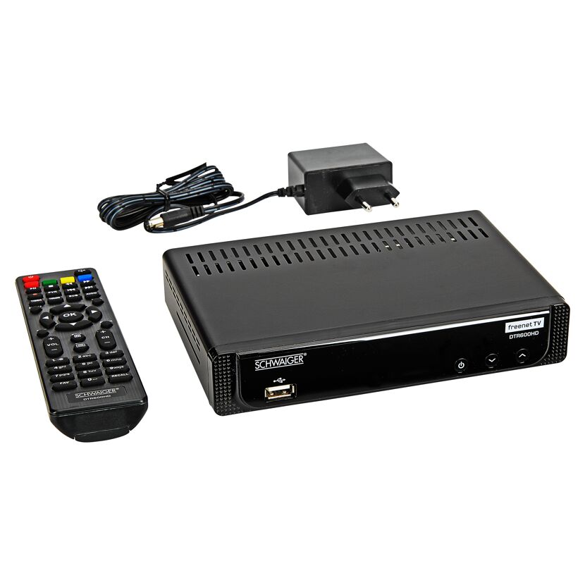 Schwarzer DVB-T2 Receiver DTR600HD von Schwaiger