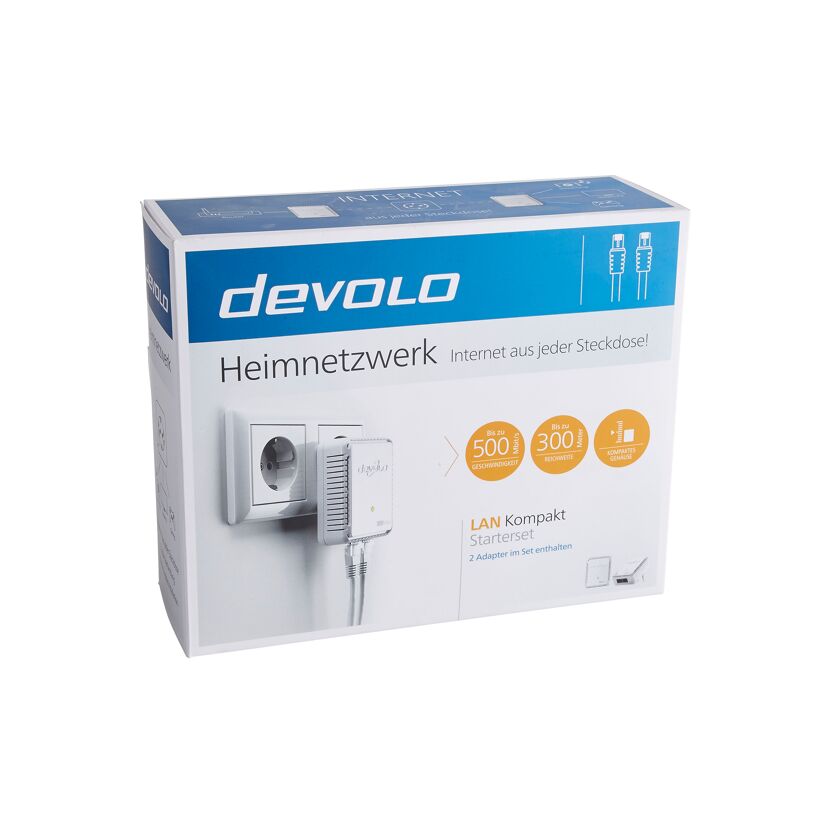 devolo Heimnetzwerk LAN Kompakt Starterset Verpackung