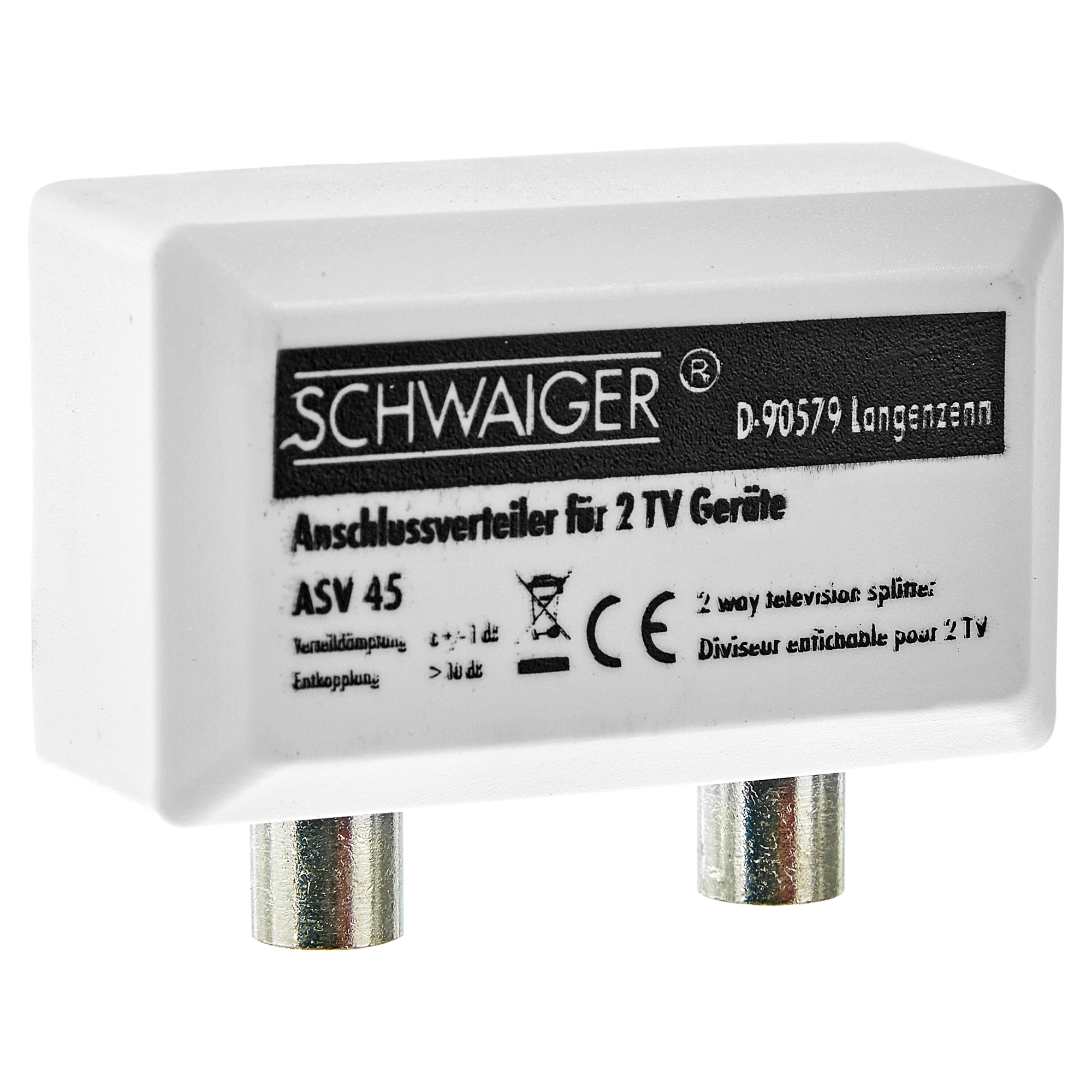 Schwaiger TV-Anschlussverteiler „Antenna“ ASV45 2-fach weiß