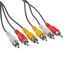 Cinch-Kabel mit drei farbigen Steckern