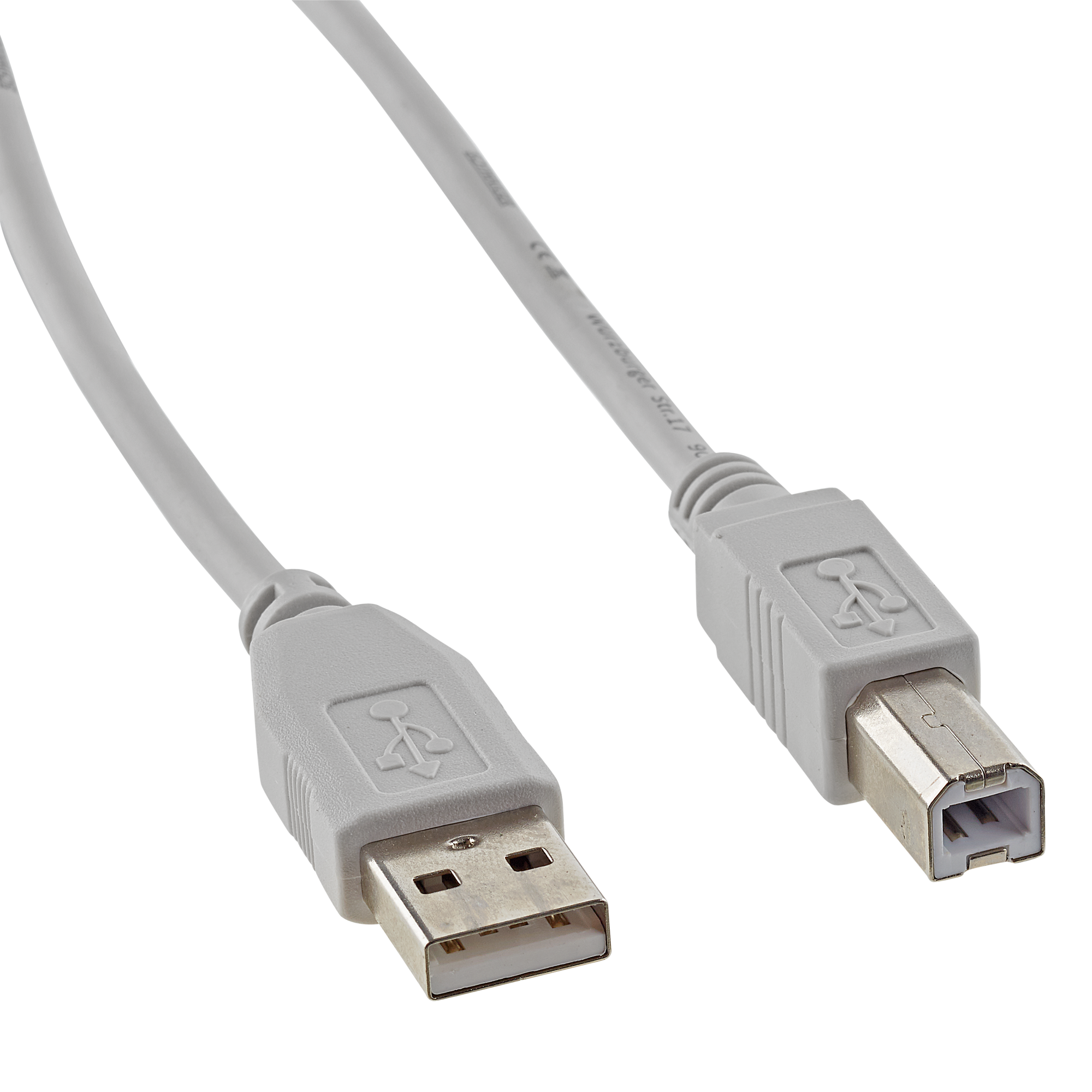 USB 2.0 Anschlusskabel B-Stecker/A-Stecker grau 3 m + product picture