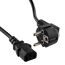 Schwarzes Kaltgerätekabel mit Schuko- und Kaltgeräte-Stecker