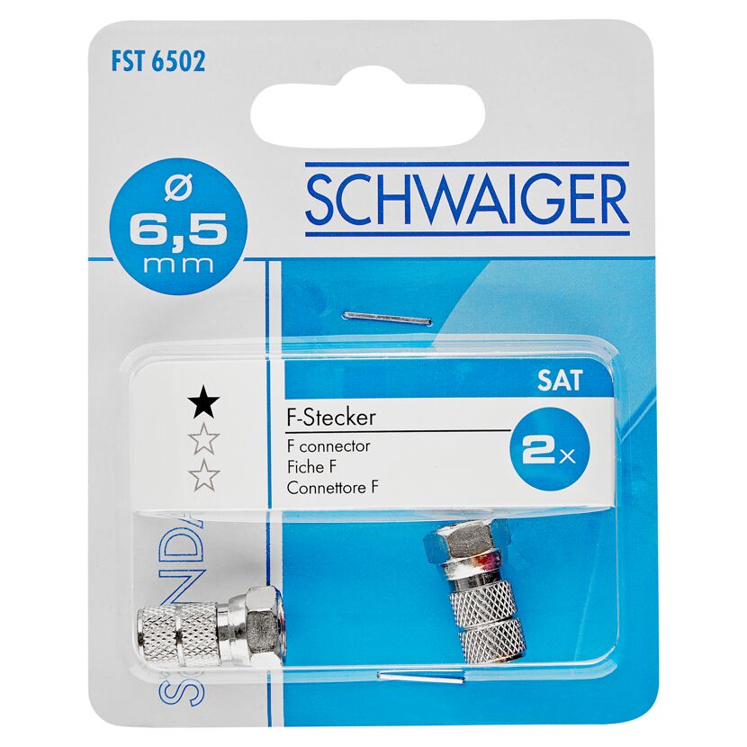 F-Aufdrehstecker Ø 6,5 mm 2 Stück