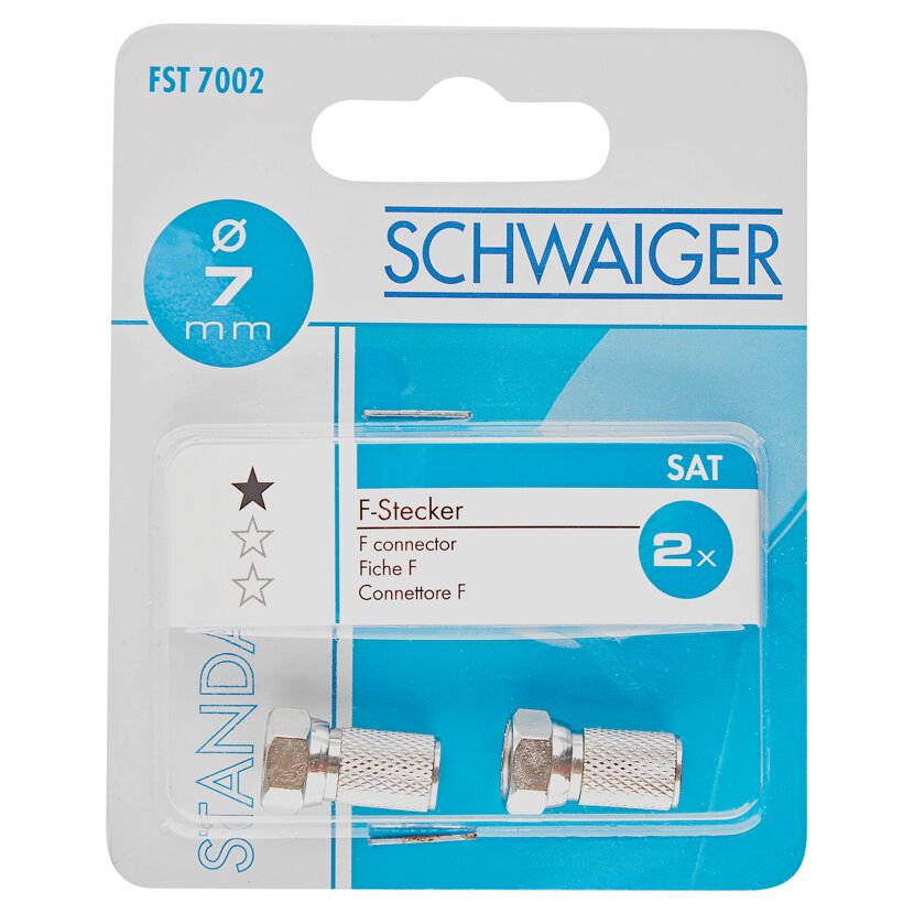 Zwei F-Aufdrehstecker 7 mm von Schwaiger