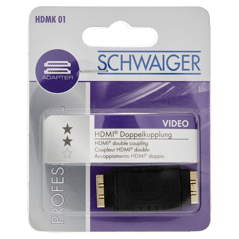 Schwarzer HDMI Adapter von Schwaiger