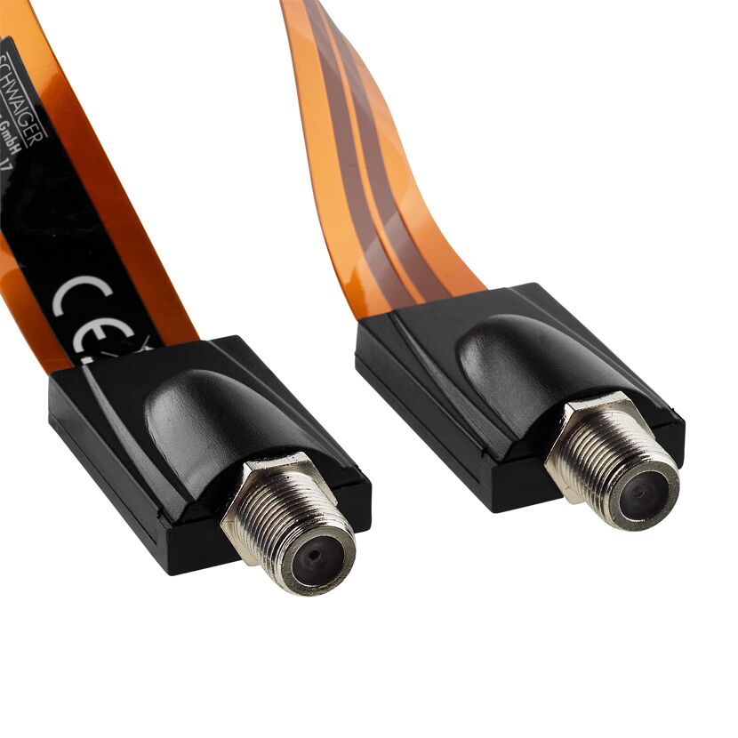 Flaches Koaxialkabel mit zwei Anschlüssen