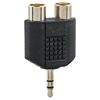 Audioadapter stereo Klinkenstecker/2 Cinch-Buchsen schwarz