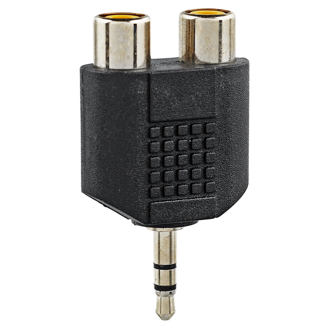 Audioadapter stereo Klinkenstecker/2 Cinch-Buchsen schwarz