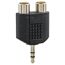 Audioadapter stereo Klinkenstecker/2 Cinch-Buchsen schwarz