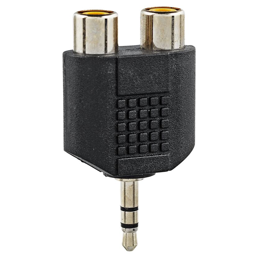 Audioadapter stereo Klinkenstecker/2 Cinch-Buchsen schwarz