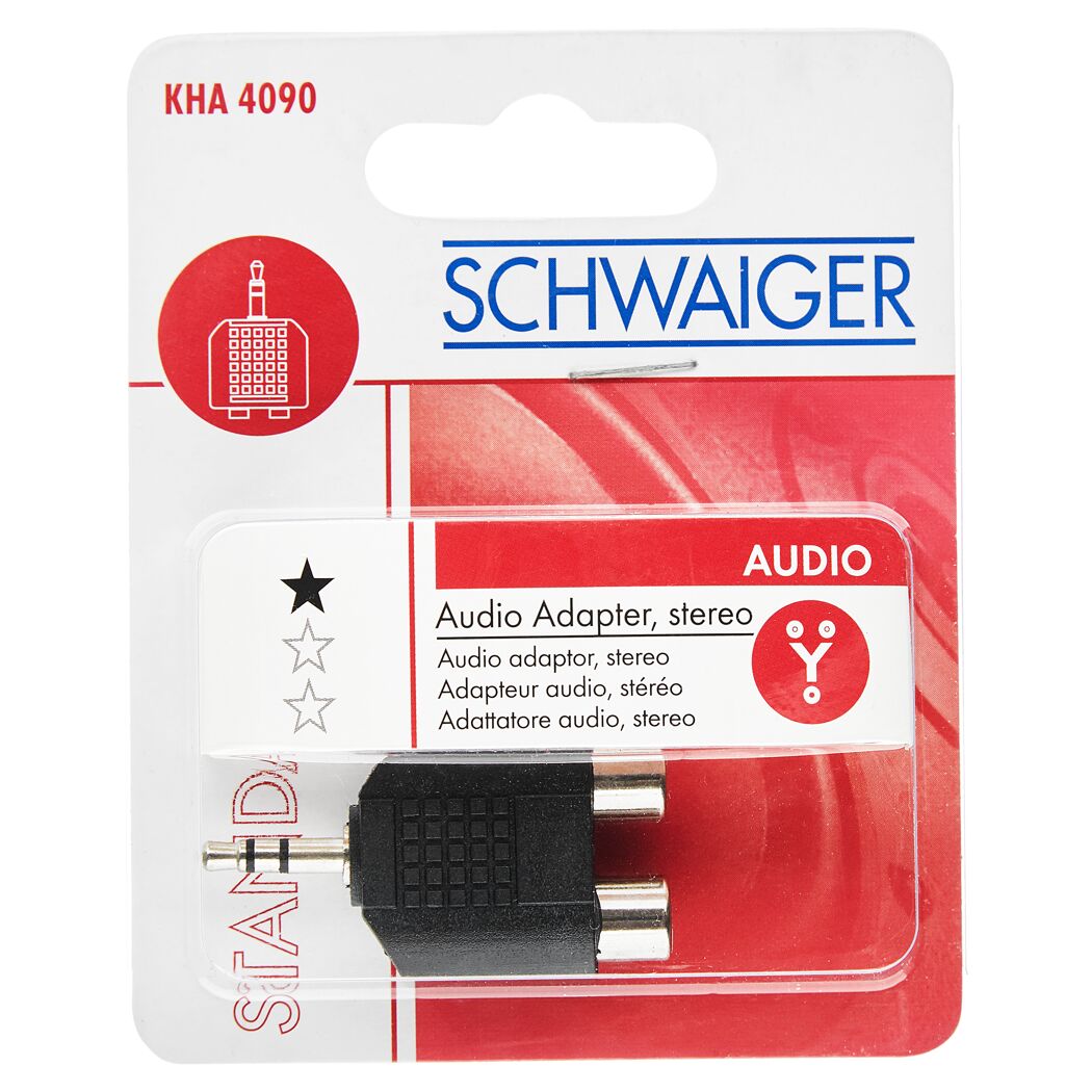 Audioadapter stereo Klinkenstecker/2 Cinch-Buchsen schwarz