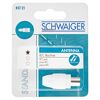 Weiße IEC-Buchse von Schwaiger in Verpackung