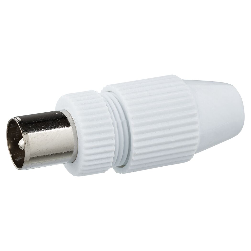 Weißer Koaxialstecker