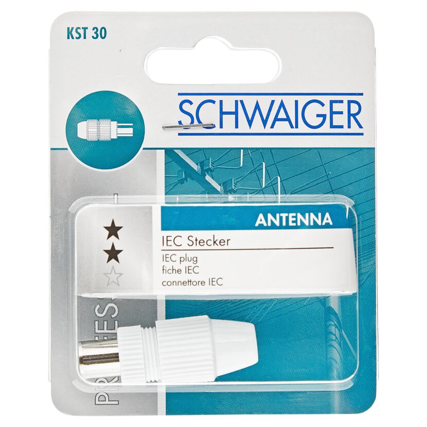 weißer Antennenstecker von SCHWAIGER