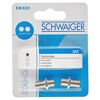 Zwei silberne F-Verbinder von Schwaiger