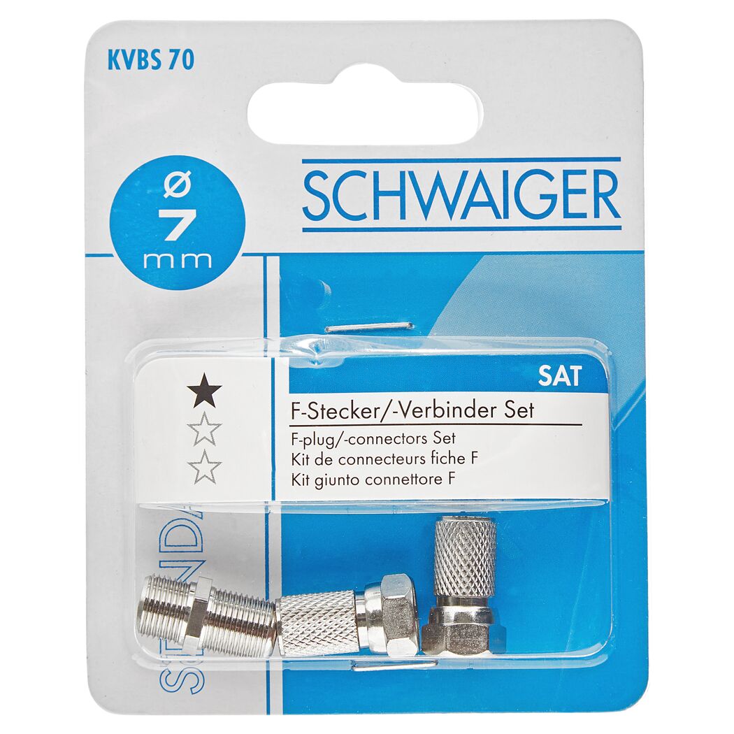 Schwaiger F-Stecker/-Verbinder Set, 7 mm