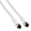 Weißes SAT-Anschlusskabel mit F-Stecker