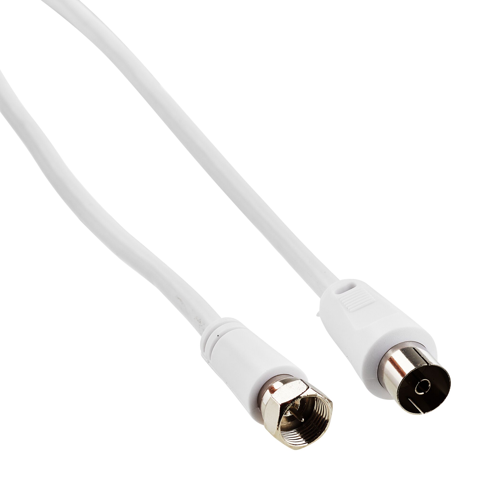 Weißes Antennenkabel mit F-Steckern