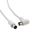 Weißes Antennenkabel mit Winkelstecker