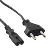 Schwarzes Netzkabel mit Eurostecker und Doppelnute
