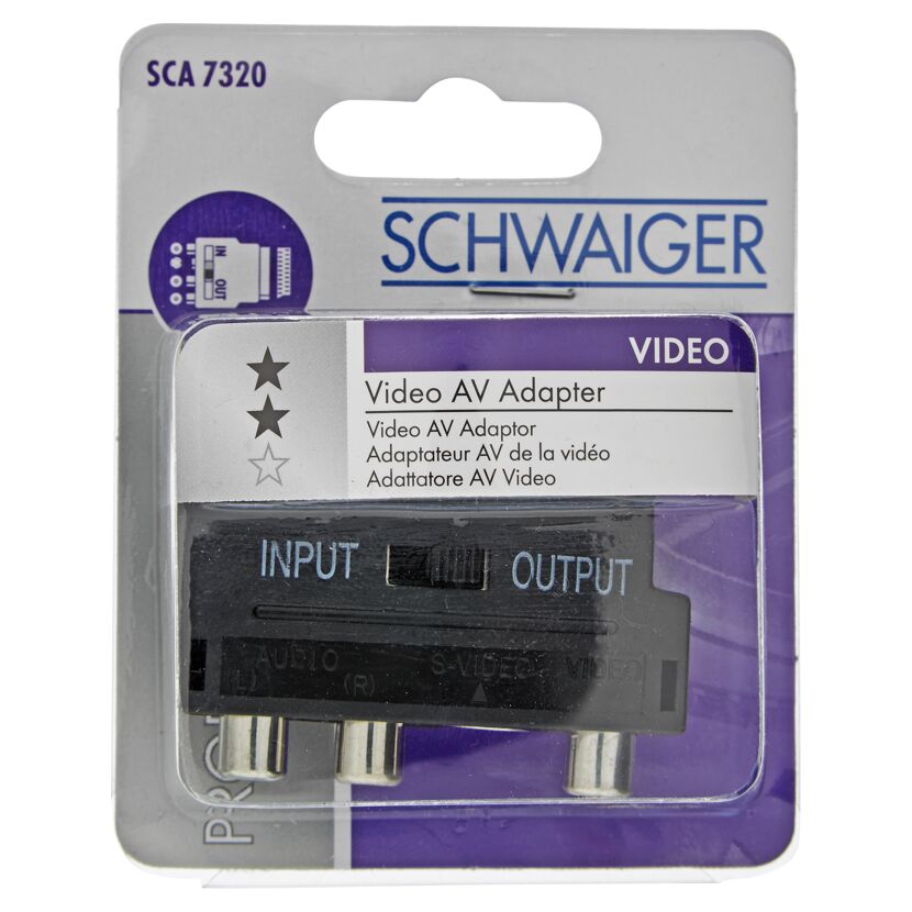 Schwarzer Video-AV-Adapter von Schwaiger