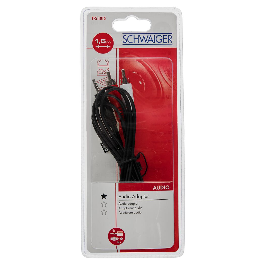 Schwarzes Audio Y-Adapterkabel Stereo 1,5m