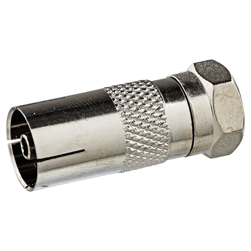 F-Adapter, F-Stecker auf IEC-Buchse