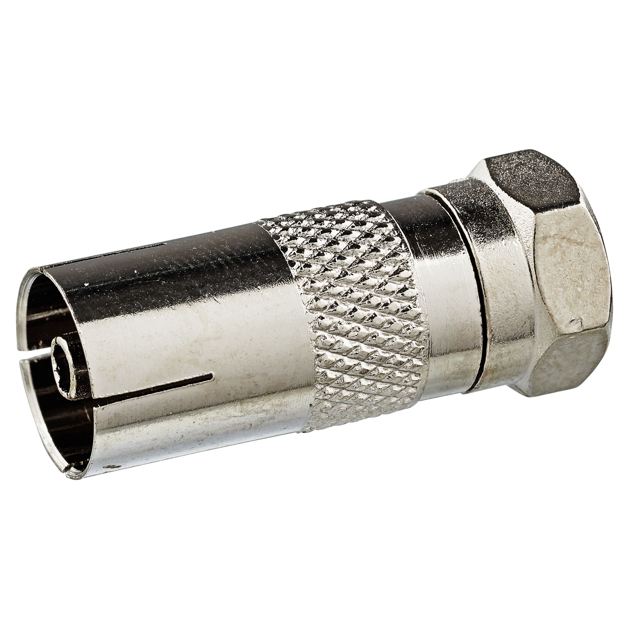 F-Adapter, F-Stecker auf IEC-Buchse