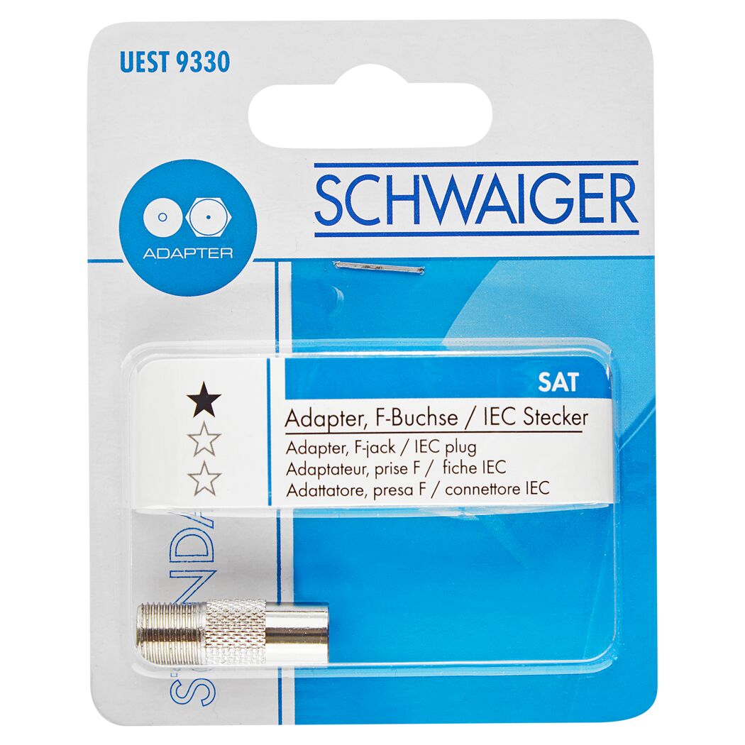F-Adapter, F-Buchse / Koax-Stecker