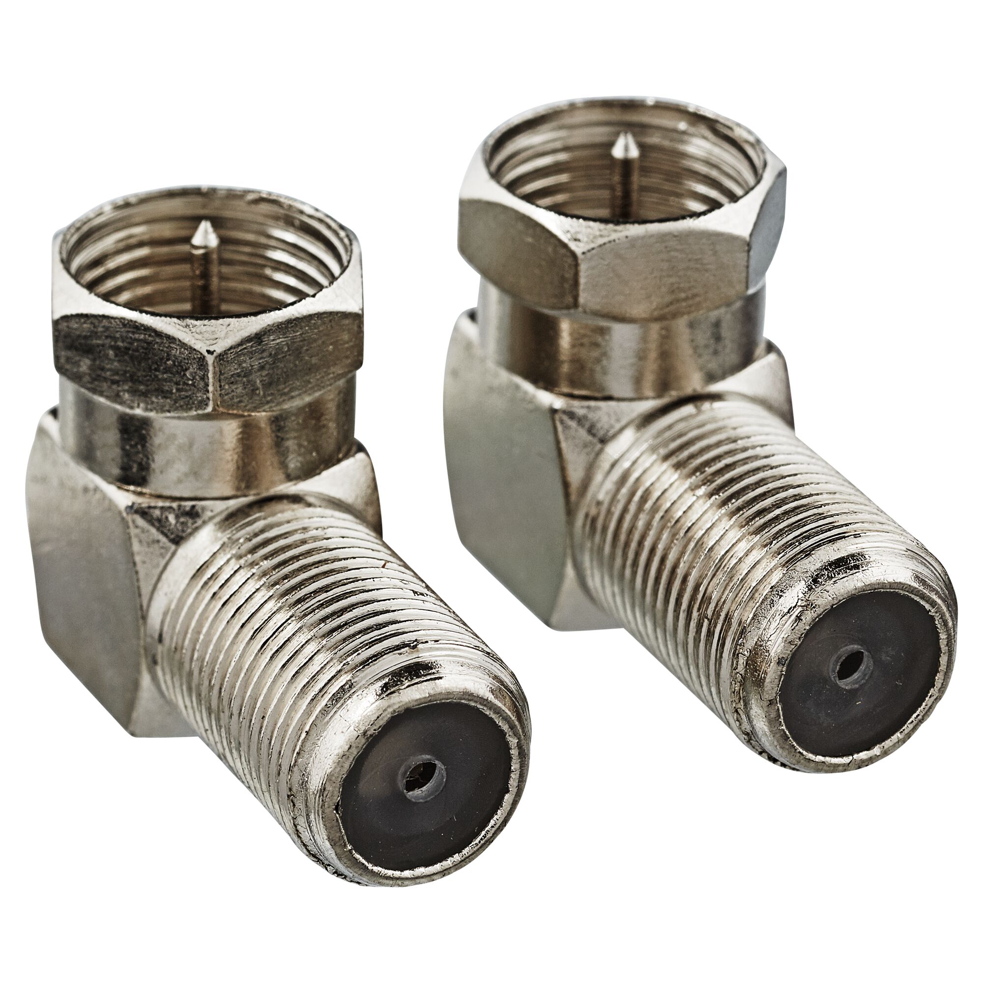 Zwei Winkeladapter 90° F-S./F-Bu.