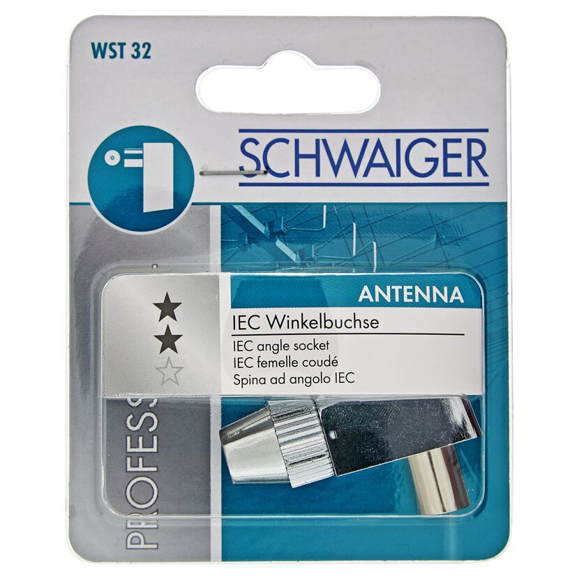 Verchromte IEC-Winkelbuchse von Schwaiger